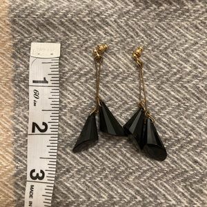 Black geometric bead dangle gold earrings FREE with PuRCHaSE!!
